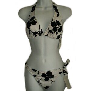 INC International Concepts Black White Floral Bikini - Sz 8 - NEW